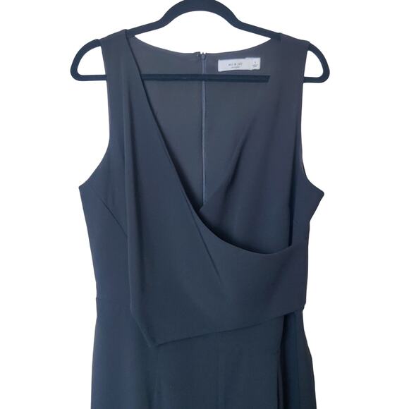 Ali & Jay Black Crossover Faux Wrap Jumpsuit Large Slim Leg Chic Playsuit - Picture 6 of 16